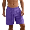 thumbnail image 2 of JUUYY Men's Casual Drawstring Shorts Side Slit Elastic Waist Workout Gym Running Shorts Loose Fit Summer Beach Shorts with Pocket Purple XXL, 2 of 7