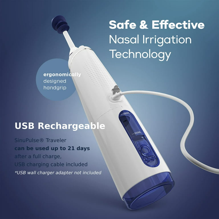 SinuPulse Traveler - Cordless Pulsating Sinus Irrigation, Nasal Rinse,  Cleaner & Relief Machine for Travel - Relieve Congestion with Advanced  Pulse Rinsing System 