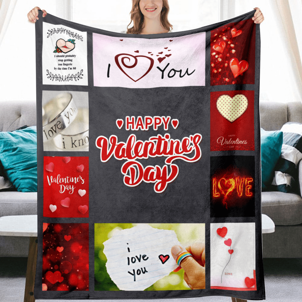 Valentine's Day Blanket Soft Flannel Blanket Machine Washable Light