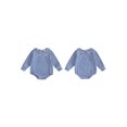 thumbnail image 2 of RUINIXCW Nebworn Baby Girl Boy Spring Fall Winter Clothes Infant Baby Striped Bubble Romper Long Sleeve Peter Pan Doll Collar Bodysuit Bodysuit Playsuit, 2 of 9