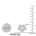 thumbnail image 4 of Dazzlingrock Collection 8mm Heart Aquamarine & Round White Diamond Double Halo Engagement Ring Set for Women (0.65 ctw, Color I-J, Color I1-I2) in 14K Rose Gold, Size 7.5, 4 of 5