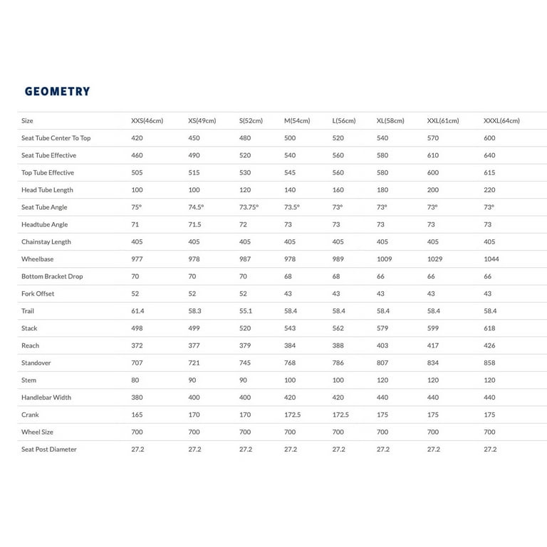 Fuji roubaix size chart hot sale