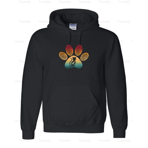 Pet Paw Fingerprint Silhouette Cat Dog Lover Hoodie M3082934, Up to Size 5XL