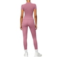 thumbnail image 7 of Ynynloco 2 Piece Sets for Women Summer Casual Jogger Workout Outfits Fitted Crew Neck T-shirt High Waist Tummy Control Yoga Legging Sets, 7 of 7