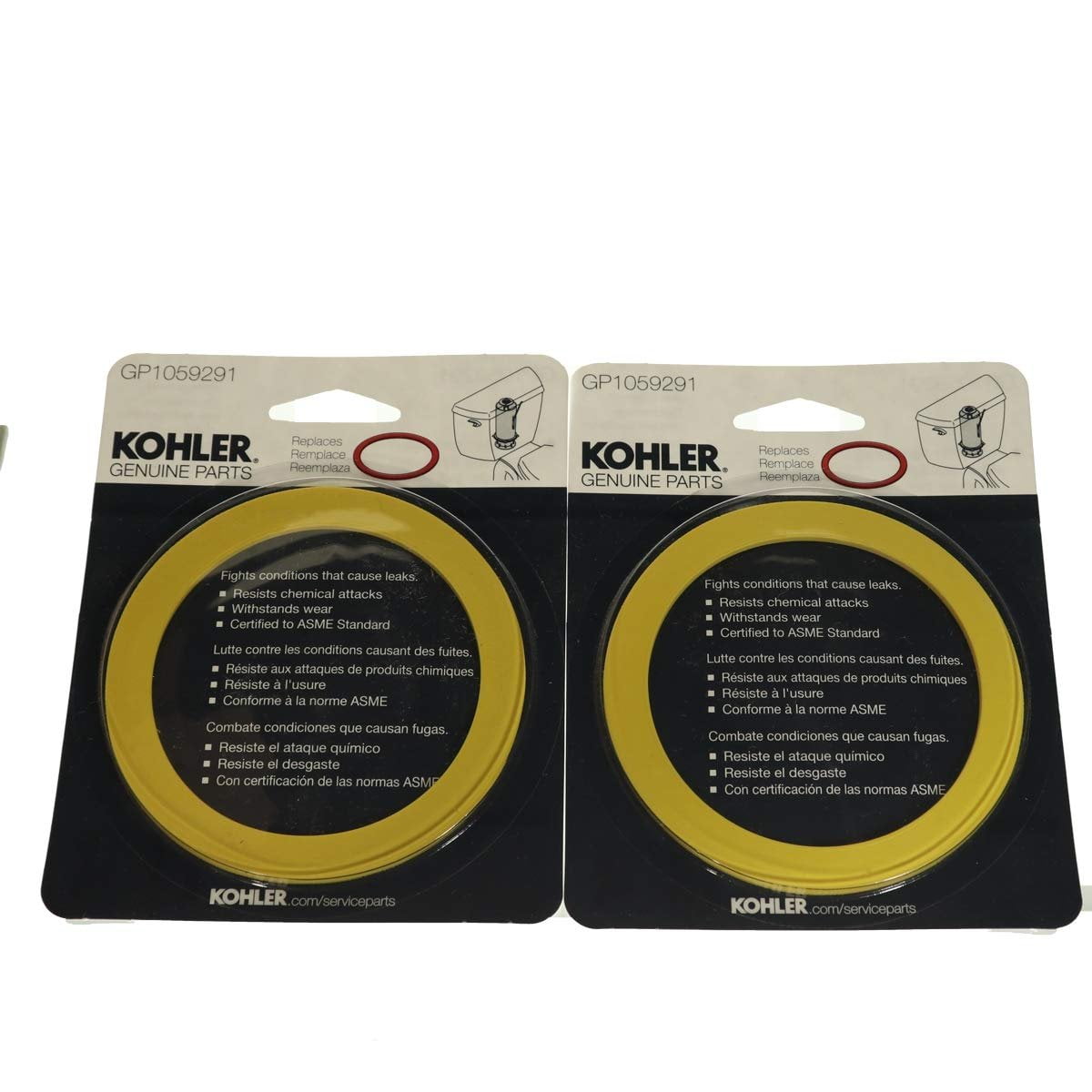 2 Pack Replacement Kohler GP1059291 Canister Seal Gasket for Single Flush Toilet 