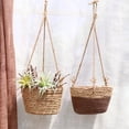 thumbnail image 3 of Kilisky 2pcs Woven Flower Basket Grass Wall Hanging Ornament Plant Pots 8in Diameter, 3 of 11