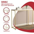 thumbnail image 3 of Safdie & Co. Table Console Marble Look. Table d'appoint de salon, table d'entree ideale pour tout decor. Base couleur Or, 3 of 7