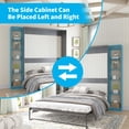 thumbnail image 6 of MUZZ Foldable Murphy Bed with 1 Side Cabinet, Folding Wall Bed with Space Saving Design, Fold up Murphy Bed Cabinet for Storage, Multipurpose Cabinet Bed for Bedroom/Apartment (Style5+1,Dark Grey), 6 of 13