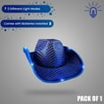 thumbnail image 4 of (3 pack) Light up LED Flashing Sequin Cowboy Hat (Blue) by PartyGlowz – Sparkly Glitter Cowgirl Hat for Disco, Birthday, Party, 4 of 8