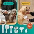 thumbnail image 3 of Petcove Furfluff 8-in-1 Dog Grooming Vacuum Kit with Hair Dryer – Low Noise Clipper, Brush, Comb & Cleaner for All Breeds - White, 3 of 9