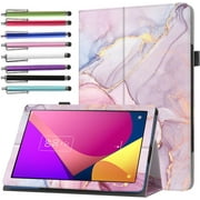 elitegadget Case for TCL Tab 8 LE 8.0 inch (2023 Release, Model: 9137W) - Slim Lightweight Folio Stand Cover PU Leather Case Cover + 1 Random Color Stylus (Pink Marble)