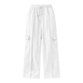 thumbnail image 4 of ClodeEU Women Elastic High Waist Wide Leg Sweatpants ,Casual Loose Pant with Pcokets ,Women's Plus M, 4 of 9