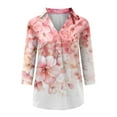 thumbnail image 5 of 2026 ! JINMGG Fall Long Sleeve Shirts for Women, Womens Summer Fall Tops 2026 Fashion Woman V Neck Three Quarter 3/4Sleeve T Shirt Autumn Printing Blouse Tops Sweatshirt, 5 of 6
