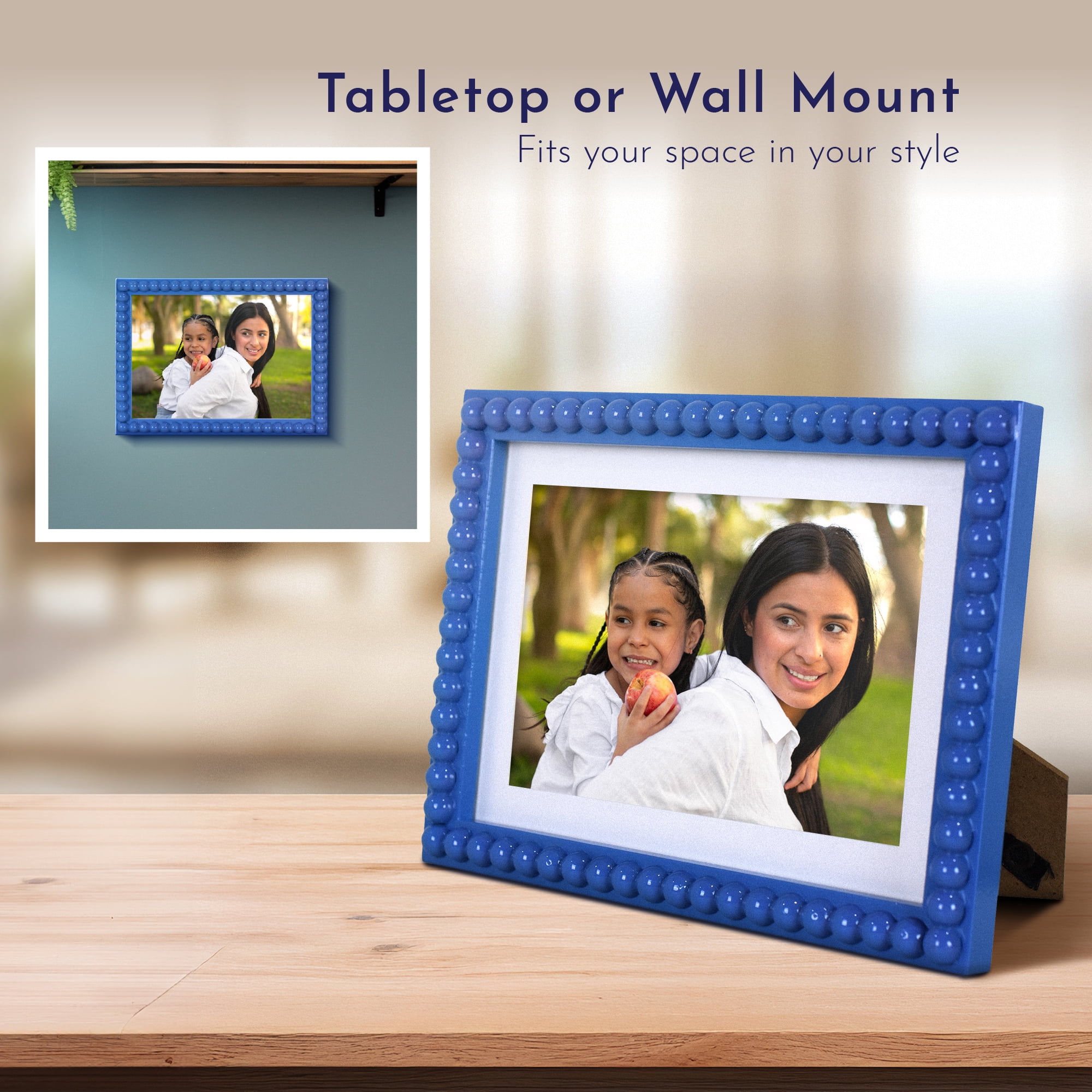 Mainstays by Becky G. & Alejandra 4" x 6" or 5" x 7" Beaded Photo Frame, Blue Eyes