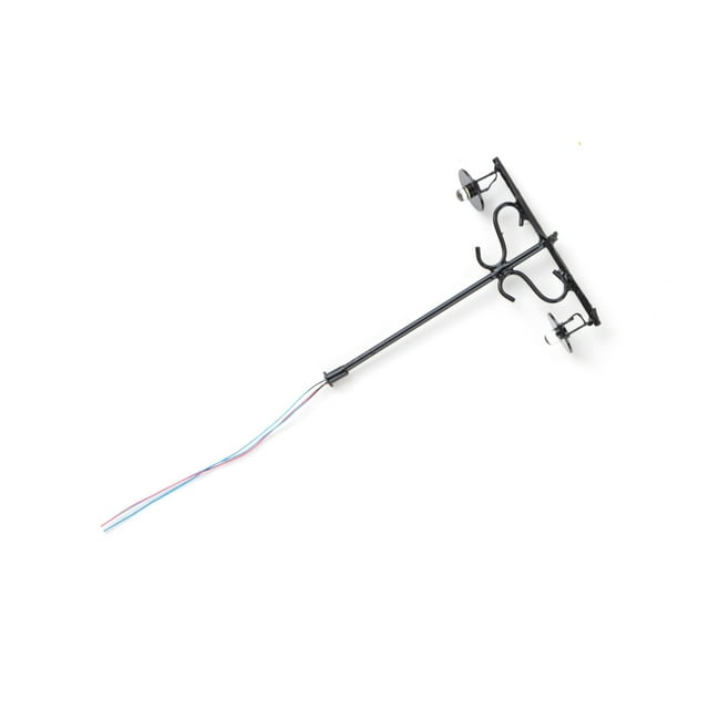 Bearachild Luces de poste LED, lámparas de jardín de cabezas, farola en miniatura, patios, de arena, tren, decoración de paisaje de calle Artesanía Negro (1:100) (Cálido)