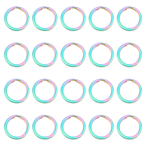 20pcs 304 Stainless Steel Split Key Rings Rainbow color Keychain Findings 20mm Diameter Key Ring for Women Jewelry Keychain Craft Making