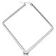 thumbnail image 2 of Pair of Stainless Steel Square Linear Earrings Square Large Hoop Earrings Large Plain Square Hinged Hinge Hoop Earrings Women's (Silver), 2 of 3