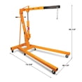 thumbnail image 3 of Performance Tool W41029 Folding Wheeled Engine Crane - Adjustable Boom, Swivel Casters, 2-Ton Capacity - Yellow, 3 of 9