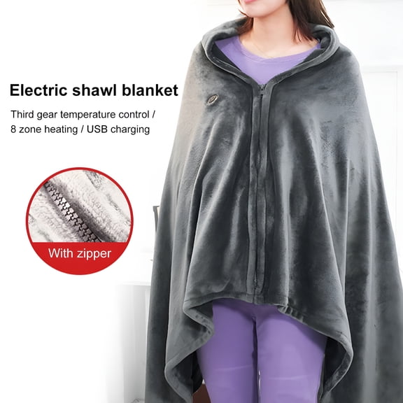 MONTERA Heated Blanket Wrap,Cozy & Snuggy Electric Shawl for Women,Washable,Auto Shut-Off,Reversible Snuggie Heated Blanket