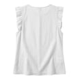 thumbnail image 5 of Casual Blouse for Women V Neck Ruffle Tank Top Breathable Linen Blend Top Breathable Vacation Summer Shirts White XL, 5 of 8