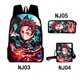 thumbnail image 1 of Mochila Dem@@2on Slayer, juego de 3 piezas: mochila para portátil con estuche para lápices y bolsa para el almuerzo., 1 of 5