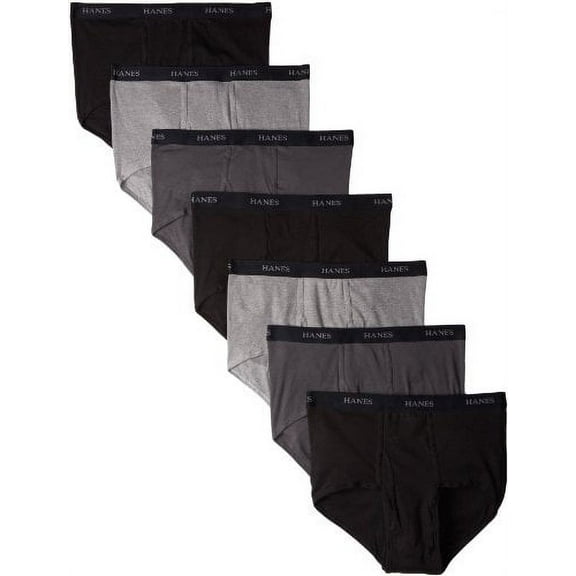 Hanes Ultimate Men's FreshIQ ComfortSoft Briefs (7 Pack), Black/Grey, Large
