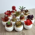 thumbnail image 4 of Fake Succulent Plant Set - Artificial Succulent Plants for Women Desk - Realistic Faux Succulents in Ceramic Planter Pots - Mini Purple Succulent Decor for Bedroom, 4 of 8