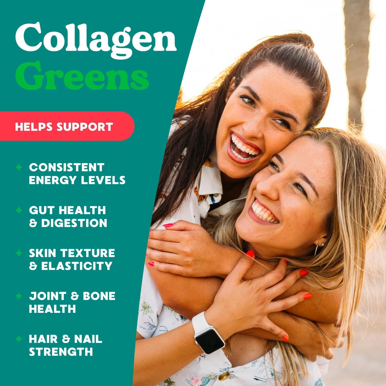 Simply Blossom Nutrition Daily Greens & Superfood Powder + Collagen + Probiotics for Women's Digestive Health & Bloating Relief. Help Your Health Bloom - 30 Day Supply - Watermelon
