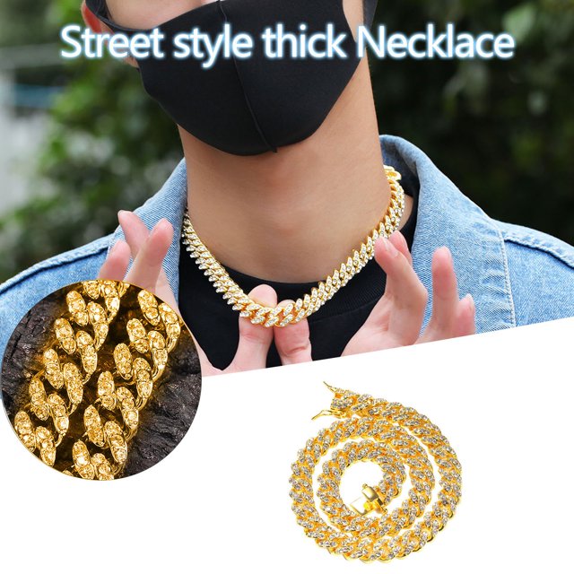 Iumwxz Retro Personality Metal Set Diamond Large Metal Necklace Jewelry Gifts