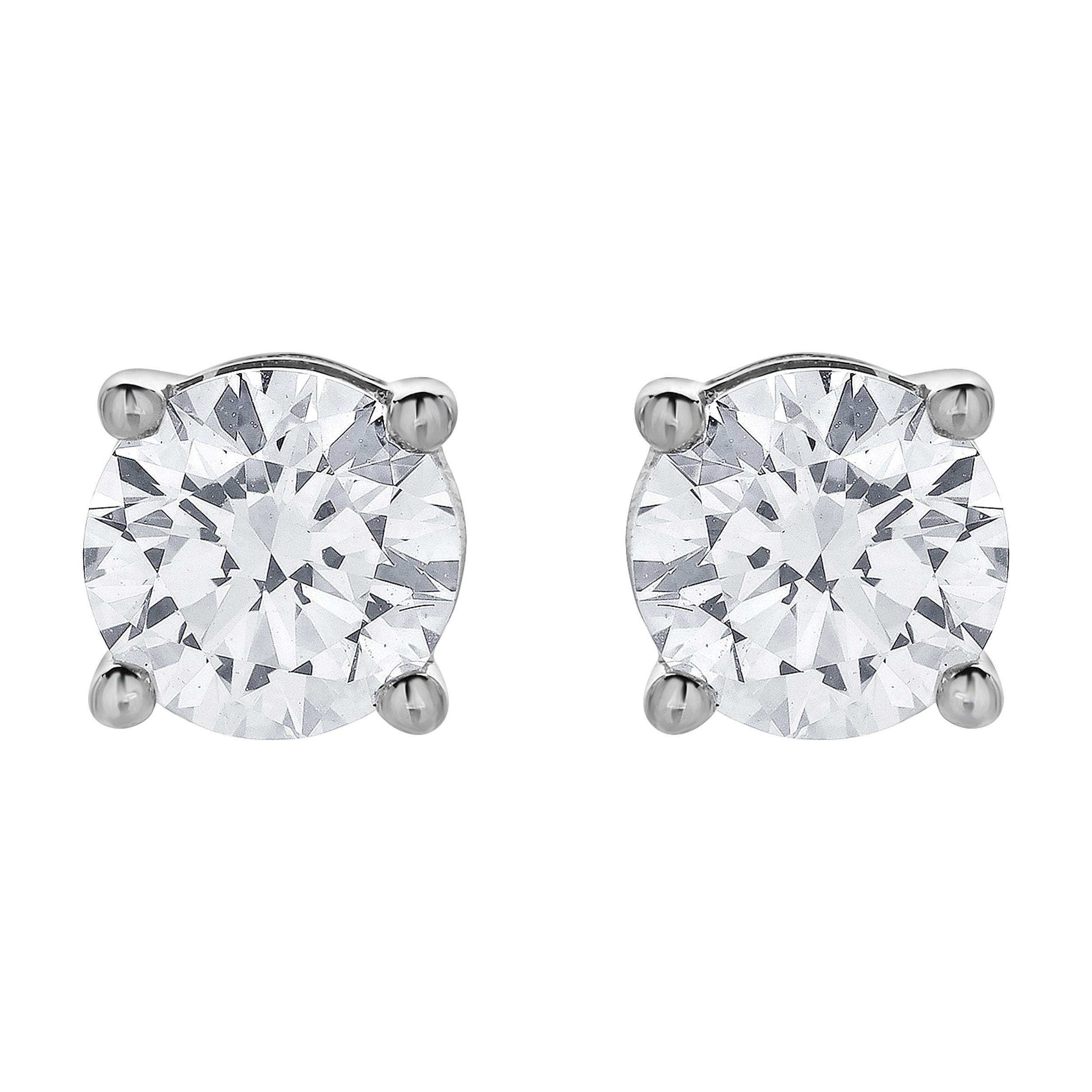 Unique Moments 1.5 Ct Cut Lab Grown Diamond Solitaire Stud Earrings 10K White Gold for Women