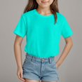 thumbnail image 2 of Sopiago Short Sleeve T Shirts for Girls Summer Tops Toddler Crewneck T Shirts Mint Green,9-10 Years, 2 of 4