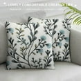 thumbnail image 3 of JEUXUS  Classical Jacquard Teal Leaf Pattern Square Decorative Throw Pillow Case Cushion Cover, 3 of 5
