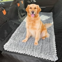 Eurhowing Backseat Pet Bed Mat, Dog Bed for Car Back Seat, Non-Slip Furry Dog Covers Pet Mat, Fit for Backseat Extenders and Seat Covers (Light Gray, 24.8" x 54")