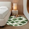thumbnail image 4 of 3.3ft Washable Round Rug, Sage Green Moroccan Non-Slip Circle Area Rug for Entryway Bedroom, Abstract Gradient Gold Green Geometric Indoor Accent Floor Mat for Home Decor, 4 of 9
