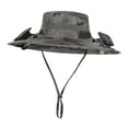 thumbnail image 1 of Sombrero de enfriamiento del ventilador Sombreros de vaquero ajustables transpirables recargables de ala ancha Sombrero para el sol tinta verde, 1 of 8