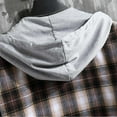 thumbnail image 7 of CHEEREAM Men's Plaid Hoodie Flannel Shirt Jacket Long Sleeve Casual Fashion Button Shirts Coffee XXL, 7 of 7