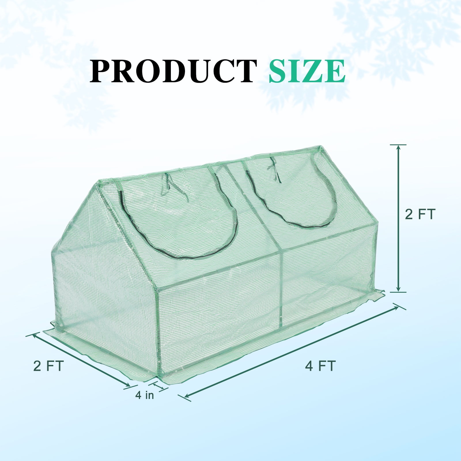 Aoodor 4x2x2 FT 3-in-1 Mini Greenhouse Kit, Small Greenhouse with Triple-Layer Window for All-Season Vegetable and Plant Growing