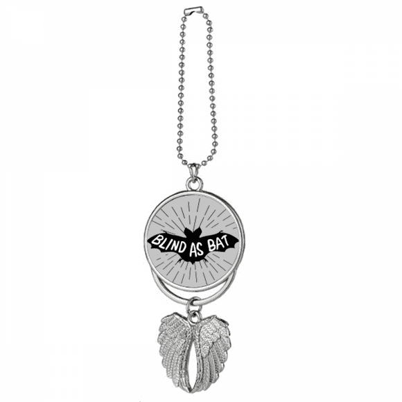 Black Bat Animal Outline Natural Silver Wing Car Pendant Decoration