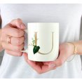 thumbnail image 3 of Koyal Wholesale Ceramic Coffee Mug, Exotic Tropical Monogram, Letter U, 3 of 5