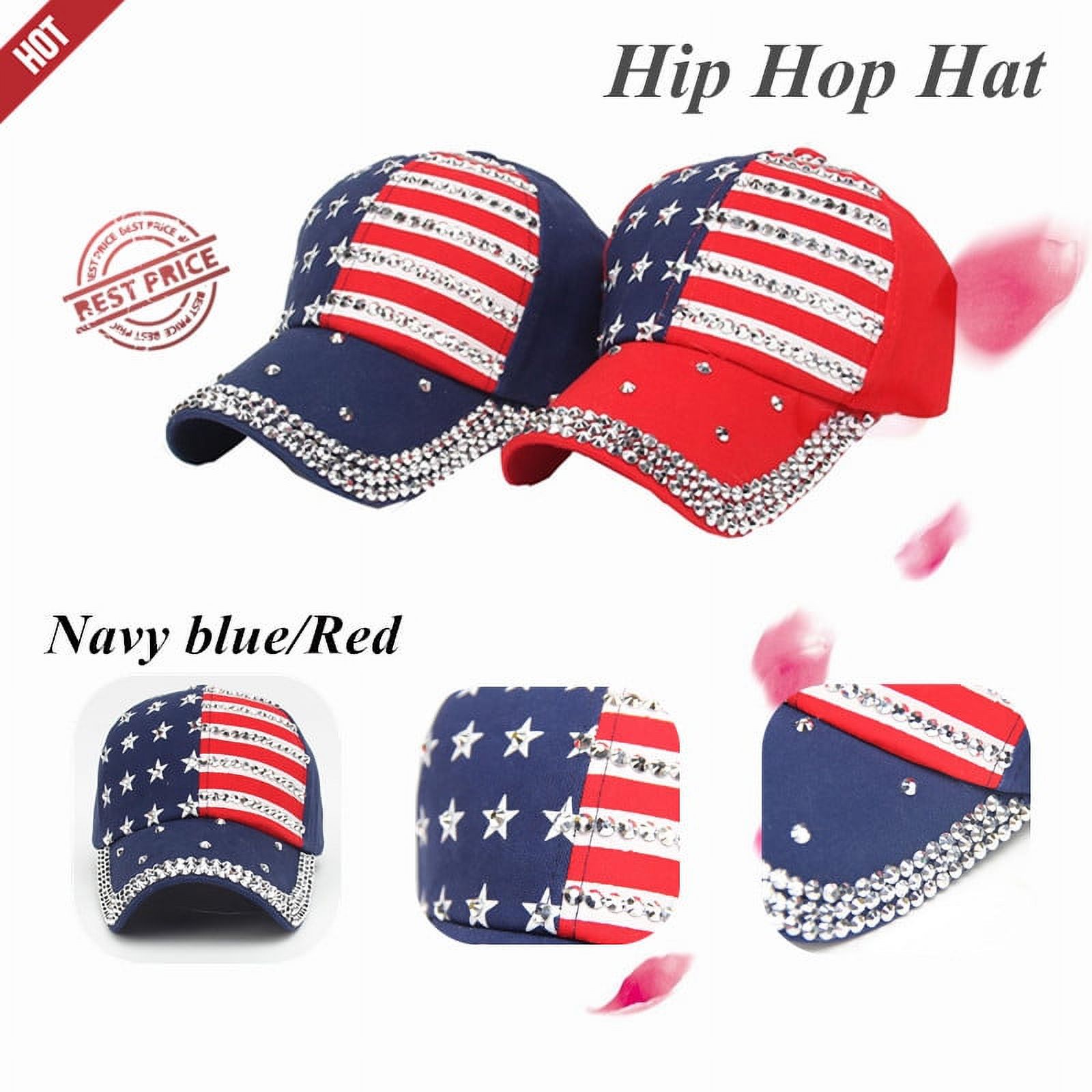 Mchoice hats for women fashionable Men sun hats Baseball Cap Snapback Hip Hop Flat Hat RD 4th of july hats on Clearance - image 2 of 2