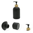 thumbnail image 5 of Unique Bargains 1 Pc Round Bottom Vertical Stripes Soap Dispenser 13.53oz Black, 5 of 6