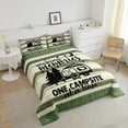 thumbnail image 3 of RV Camper Bedding Queen,Camping Comforter Set Camping Decor,RV Travel Car Camping Down Comforter for Men Adult,Farmhouse Wood Board Beige Green Striped Vintage Quilt Camping Accessories for Inside, 3 of 5