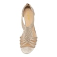 thumbnail image 3 of YDN Women Rhinestone Studded Low Wedge Heeled Sandals Open Toe Back Zippers Strappy Shoes for Casual Holiday Dress Size 15 Gold, 3 of 4