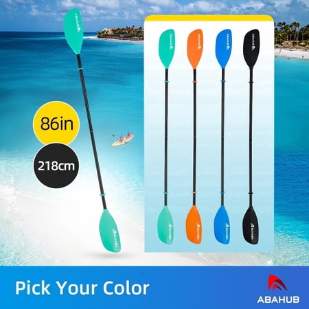 AbahubFit Kayak Paddle 86in/218cm (2-Piece), Lightweight&Floatable Aluminum Shaft for Kayaking Canoeing Boating