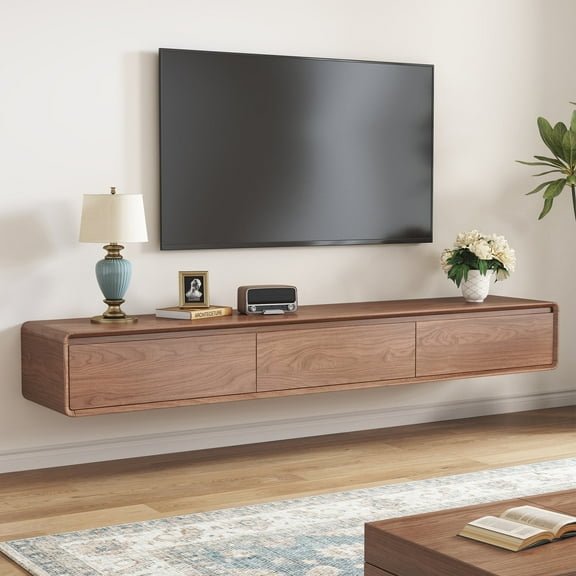 Etelifrank Modern Minimalist Floating TV Stand, Wall-Mounted Entertainment Center with 3 Drawers