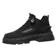 thumbnail image 2 of Mens Ankle Boots Lace‑Up Round Toe Soft‑Sole Comfort Short Boots with Rotating Shoelace Buckle Padded Inner Lining for Commute Hiking Daily Outdoor Casual Wear, 2 of 9