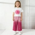 thumbnail image 2 of Sets for Girls Three-Dimensional Gradient Pullover T Shirts and Wide Leg Denim Pants Girls Outfits Size 2-9, 2 of 7