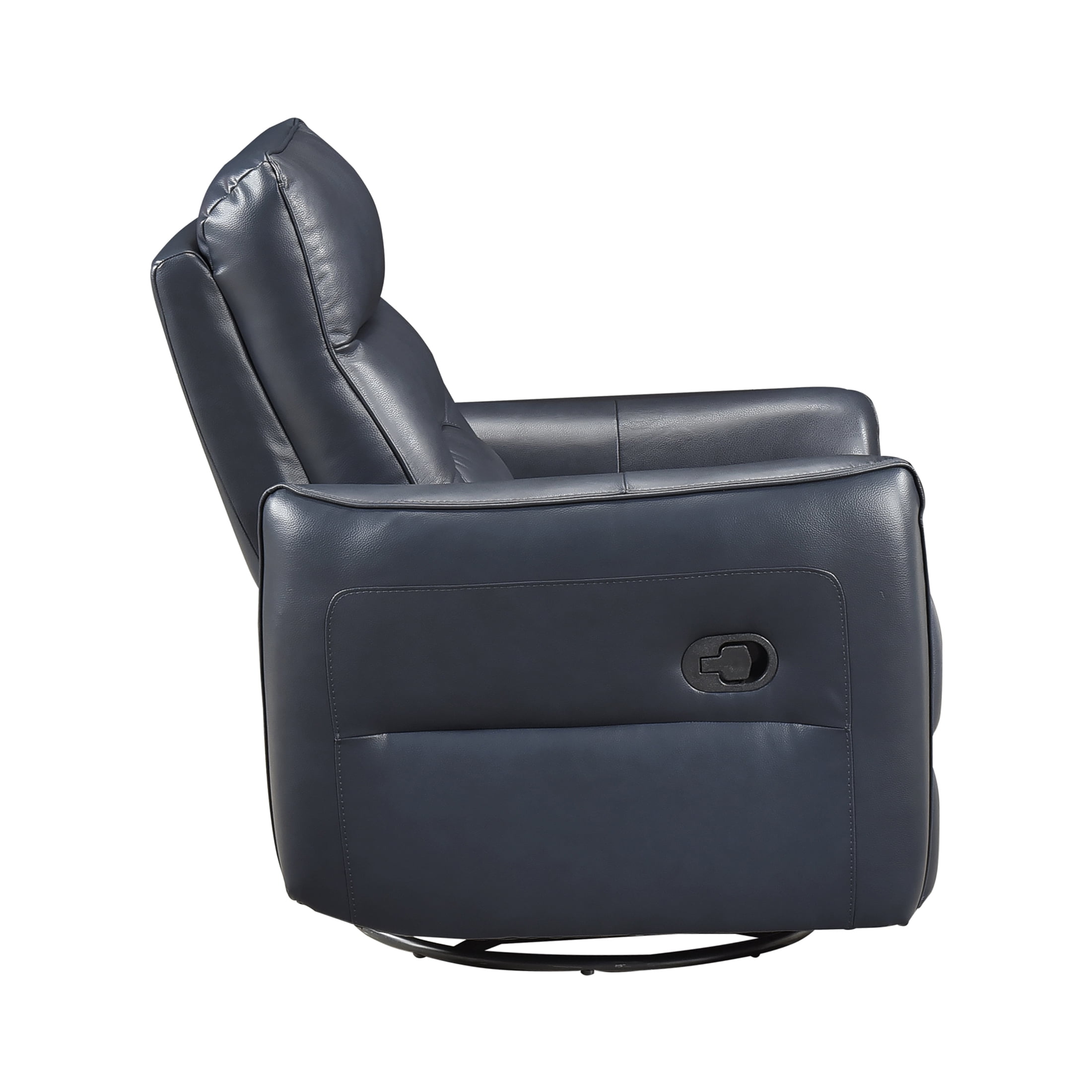 OakvillePark Pinebrae Leather Match Swivel Glider Reclining Chair, Dark Blue