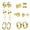 GD, variant on TopLLC Ear Stud 6Pcs Fashion Punk Earring Set Stainless Steel Men's Earrings ear studs