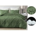 thumbnail image 6 of DNG Creations 3 Piece Diamond Ruffle Comforter 100% Egyptian Cotton, 800TC - Solid Moss Colour - Super Soft 550 GSM All Season ( Oversized Queen - Size ), 6 of 6